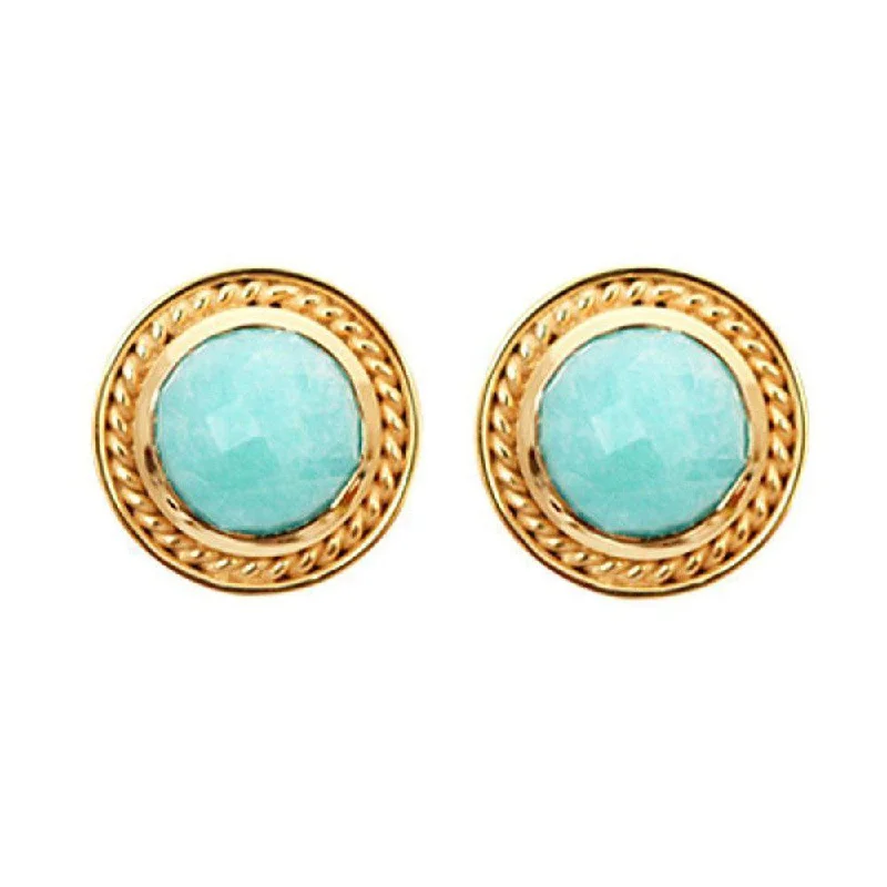 Slim rose earrings-Monterey Faceted Amazonite Earrings