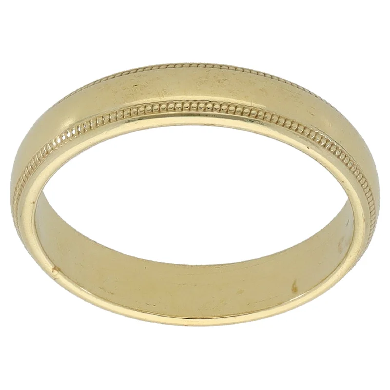 Pinch band rings-9ct Gold Patterned Wedding Ring Size M