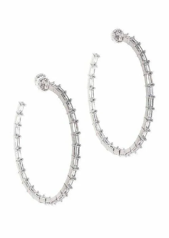 Split-face earrings-Crystal Hoop Earrings