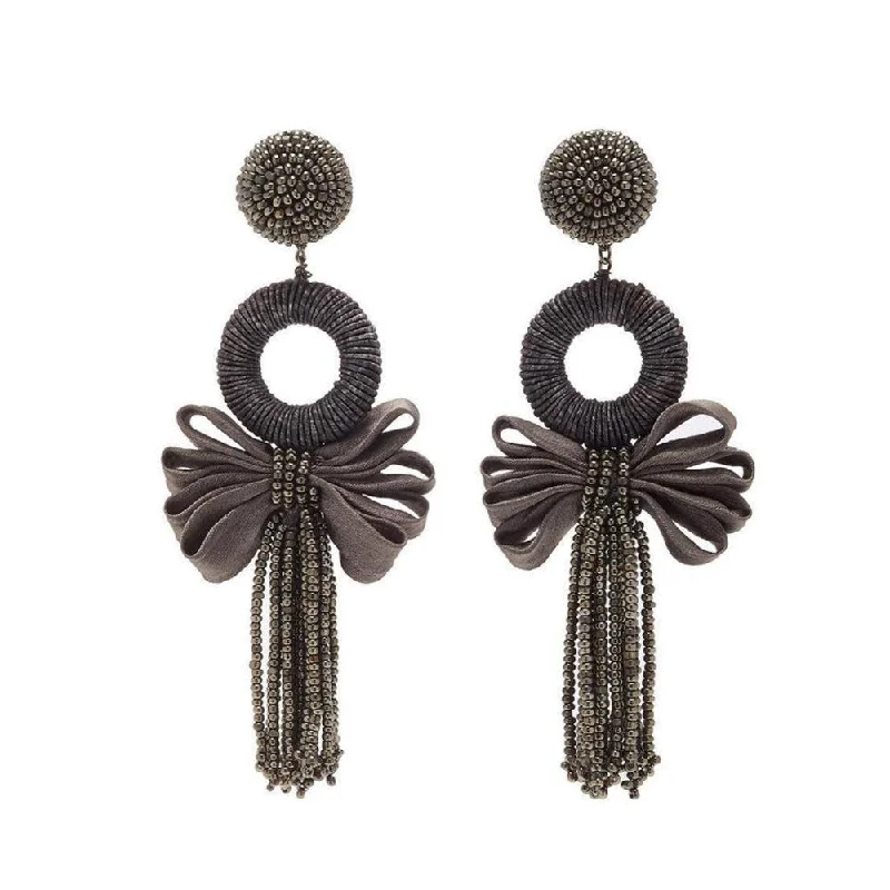 Old clip earrings-Bejing Mystic Grey Earrings