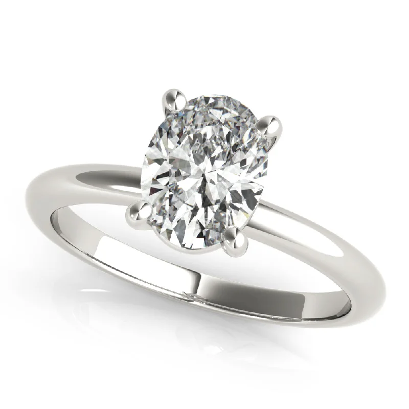 Orbit birthstone rings-Oval Solitaire CZ Proposal Ring