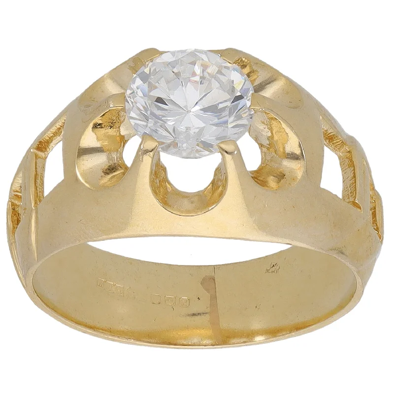 Multi-stone rings-9ct Gold Cubic Zirconia Alternative Ring Size U