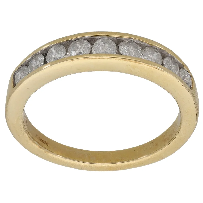 Sleek gloss rings-9ct Gold 0.45ct Diamond Half Eternity Ring Size L