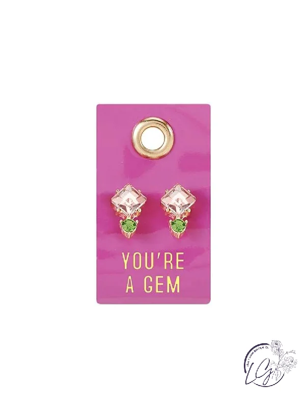 Octagon dangle earrings-You're A Gem - Gemstone Earring