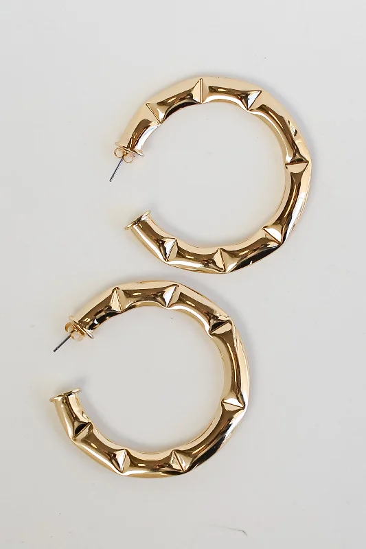 Dove feather earrings-FINAL SALE - Alexa Gold Hoop Earrings