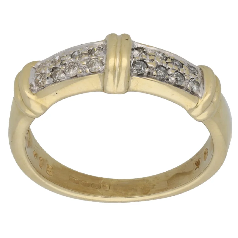 Flow shape rings-9ct Gold 0.15ct Diamond Dress/Cocktail Ring Size N