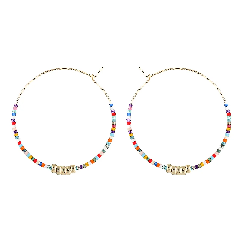 Coiled thread earrings-Malibu Hoops