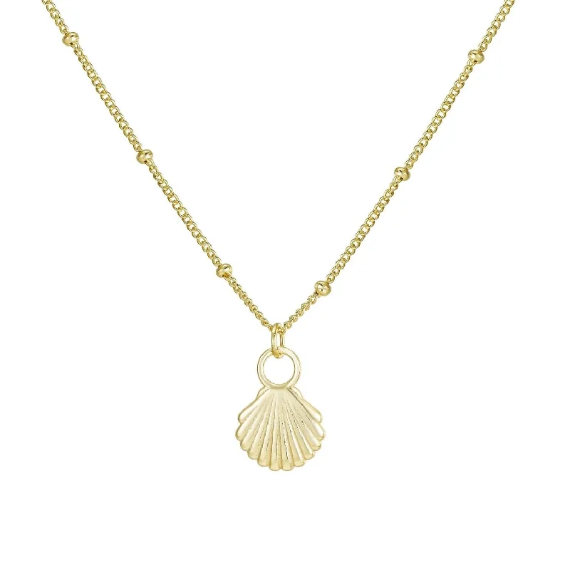 Dove feather necklaces-Arianna Shell Pendant Necklace In Gold