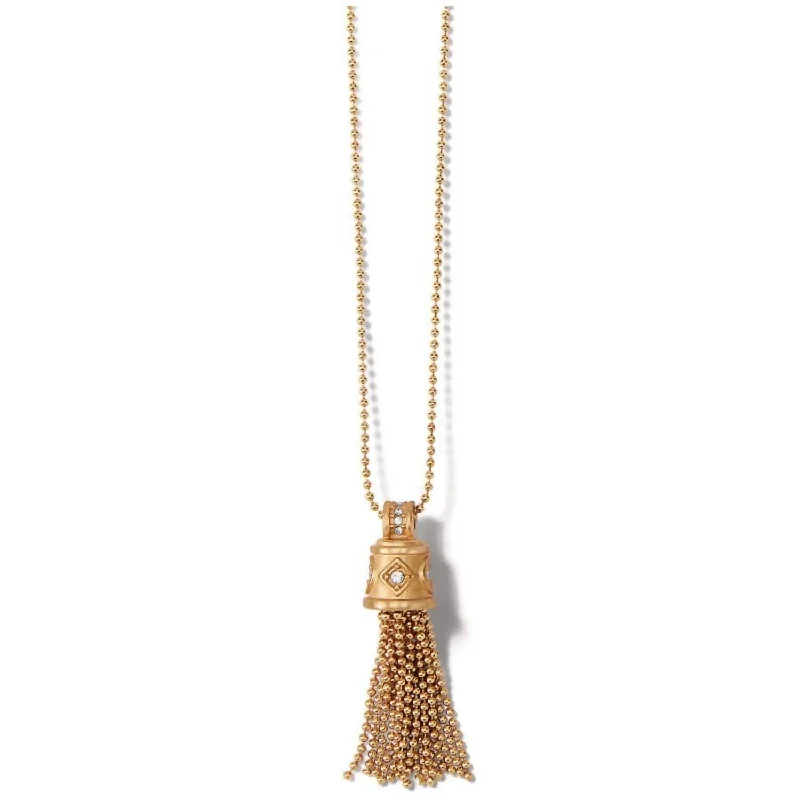 Ripple wave necklaces-Women's Meridian Zenith Tassel Necklace In Gold