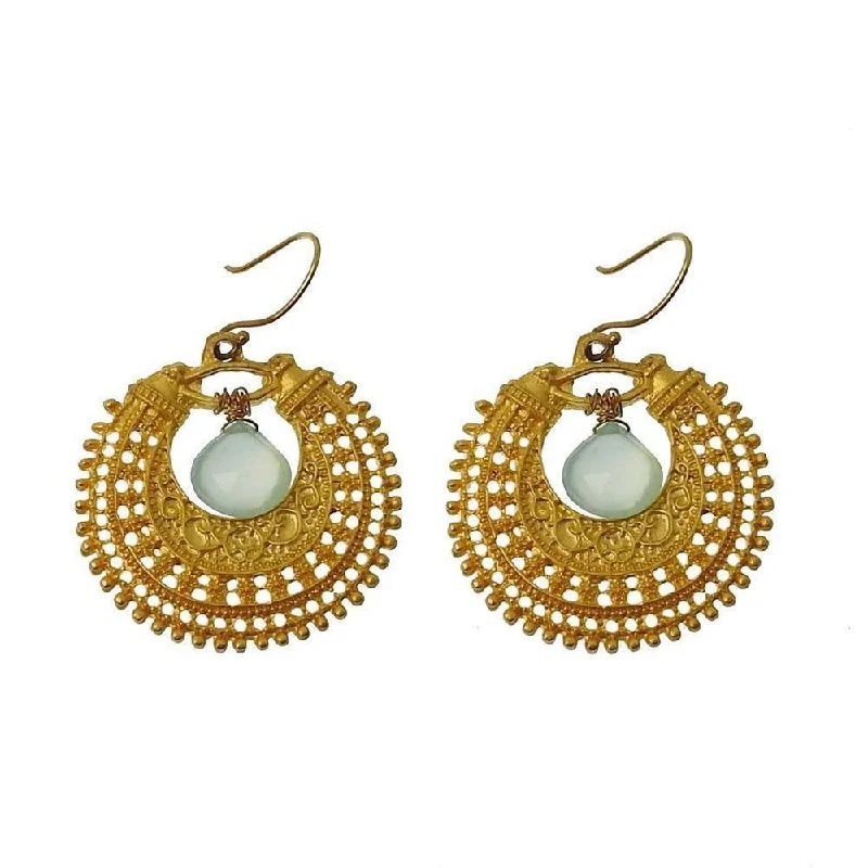 Vision eye earrings-Gold Fillagree Earrings