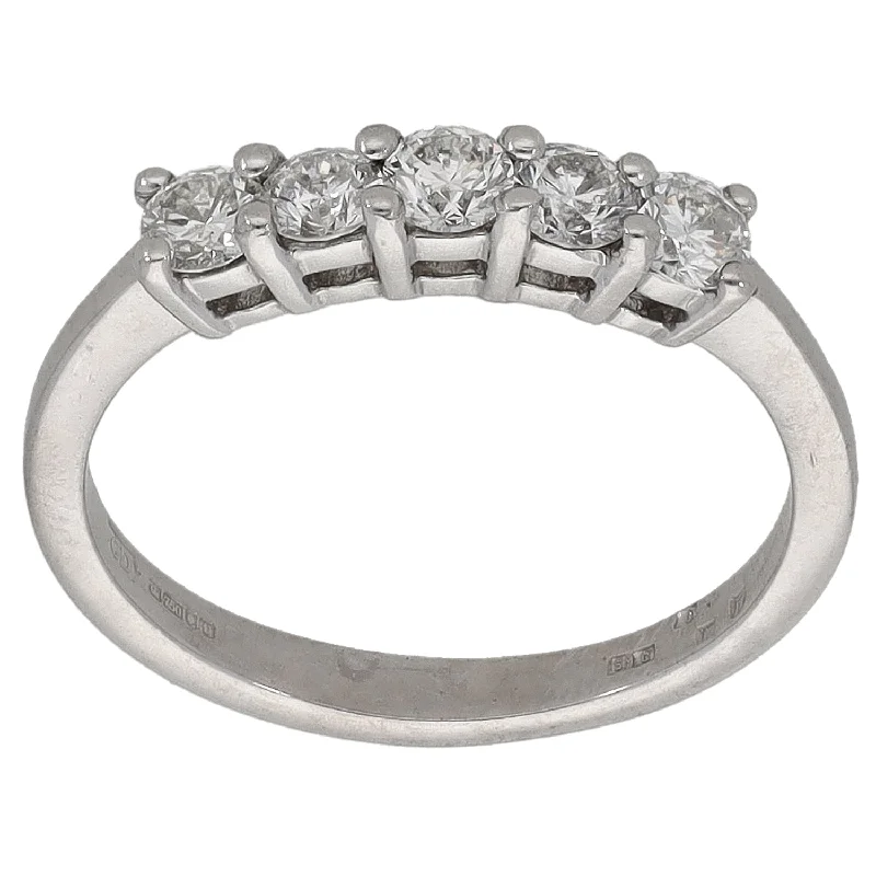 Dove design rings-18ct White Gold 0.55ct Diamond Half Eternity Ring Size M