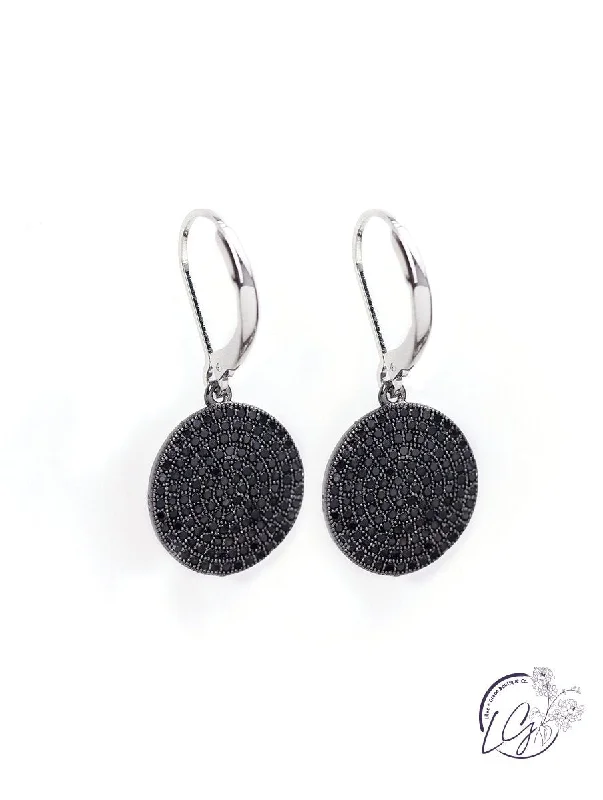 Woven fiber earrings-Midnight Statement Earrings