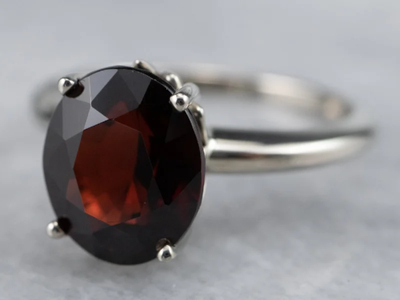 Fine heart rings-Sleek Pyrope Garnet Solitaire Ring