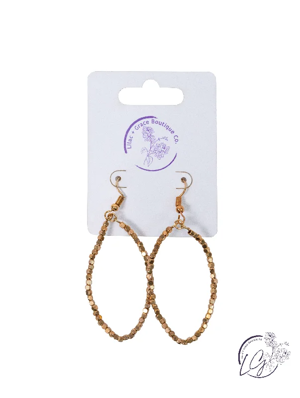 Elegant design earrings-Beaded Teardrop Hoops