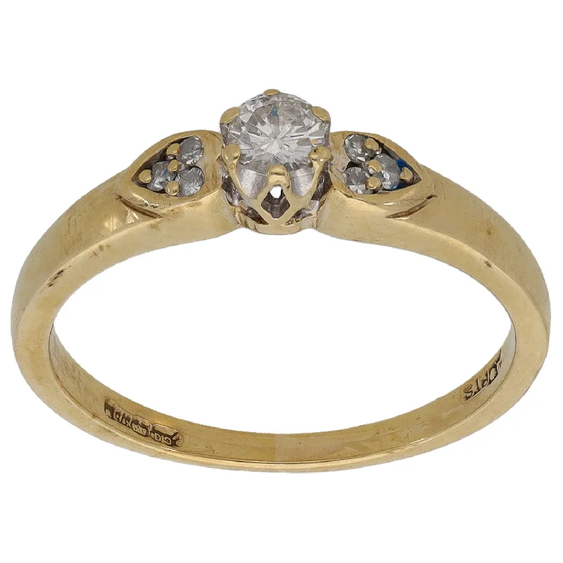 Rustic vow rings-9ct Gold 0.18ct Diamond Dress/Cocktail Ring Size O