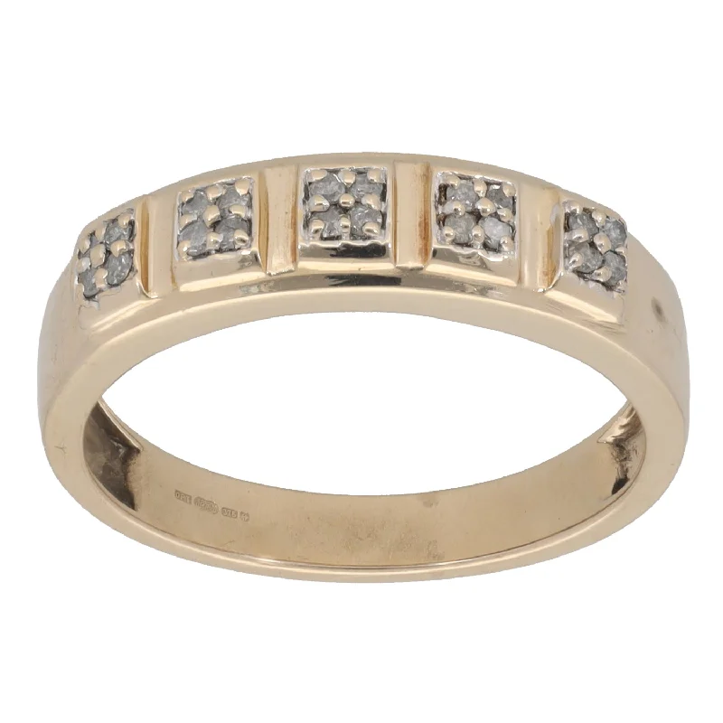 Hand-cast rings-9ct Gold 0.20ct Diamond Alternative Ring Size Q