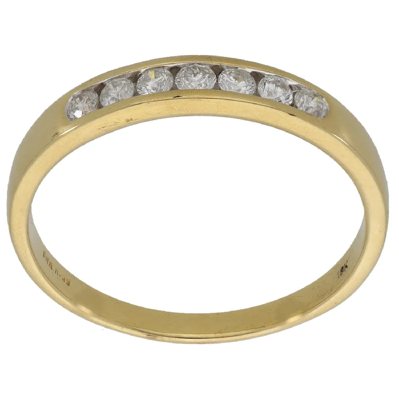 Dove design rings-9ct Gold 0.35ct Diamond Half Eternity Ring Size U