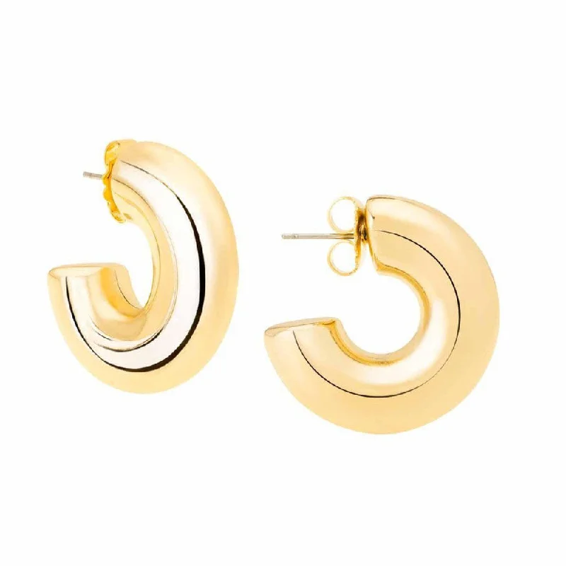 Trekker feather earrings-Gold Small Hoop Earrings