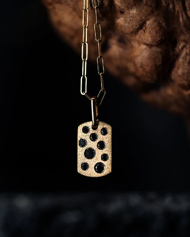 Sleek shine necklaces-14k Yellow Gold Pave' Black Diamond Pendant