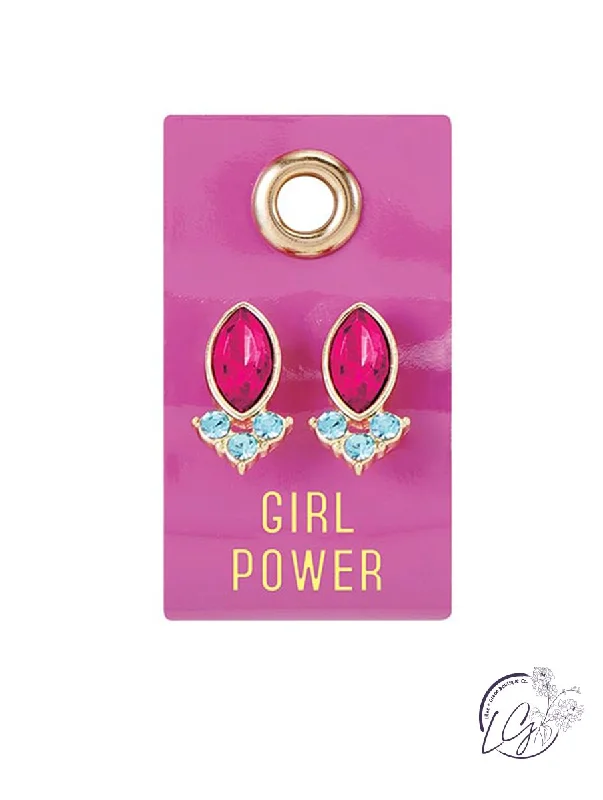 Bold statement earrings-Girl Power - Gemstone Earrings