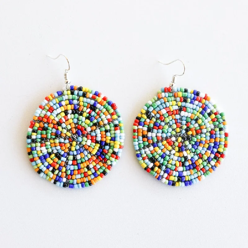 Elegant art earrings-Disc Earrings