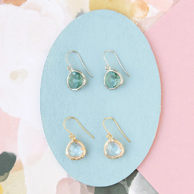 Eight-tier earrings-Gemstone Fish Hook Earring