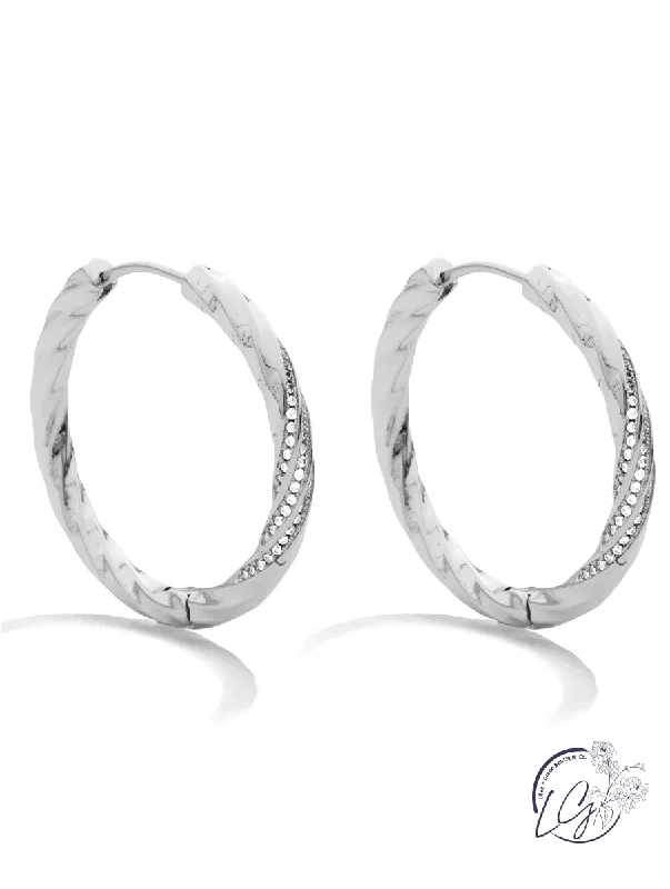 Eight-tier earrings-Large Twist Hoops with Sparkle