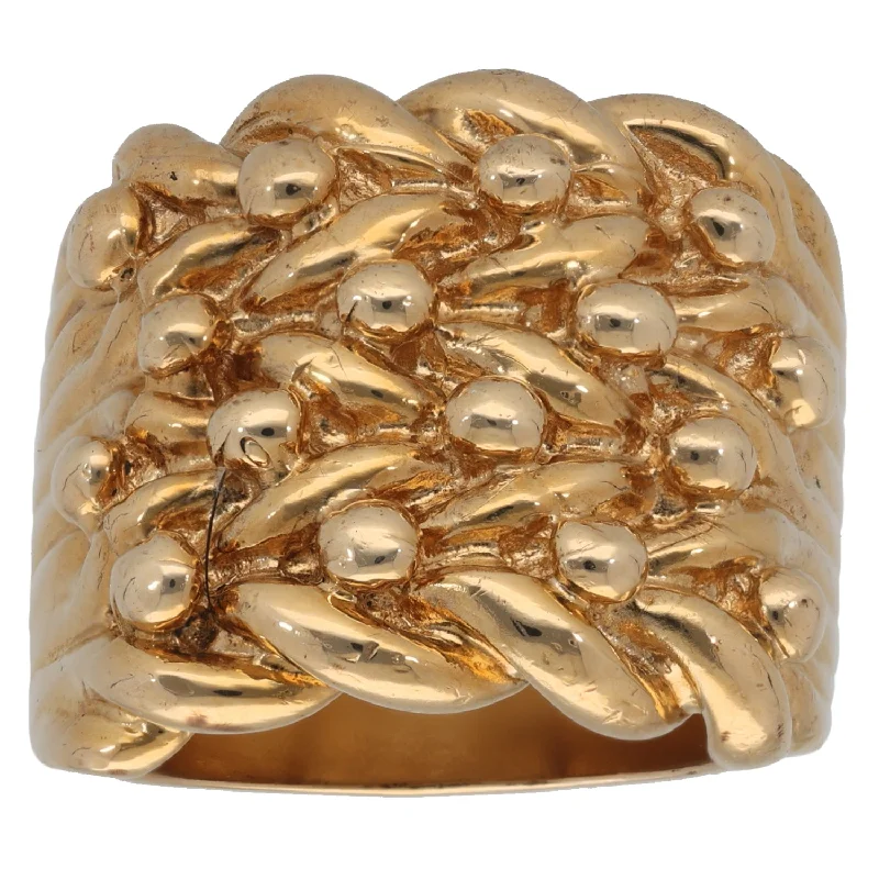 Bead trim rings-9ct Gold Keeper Ring Size Y