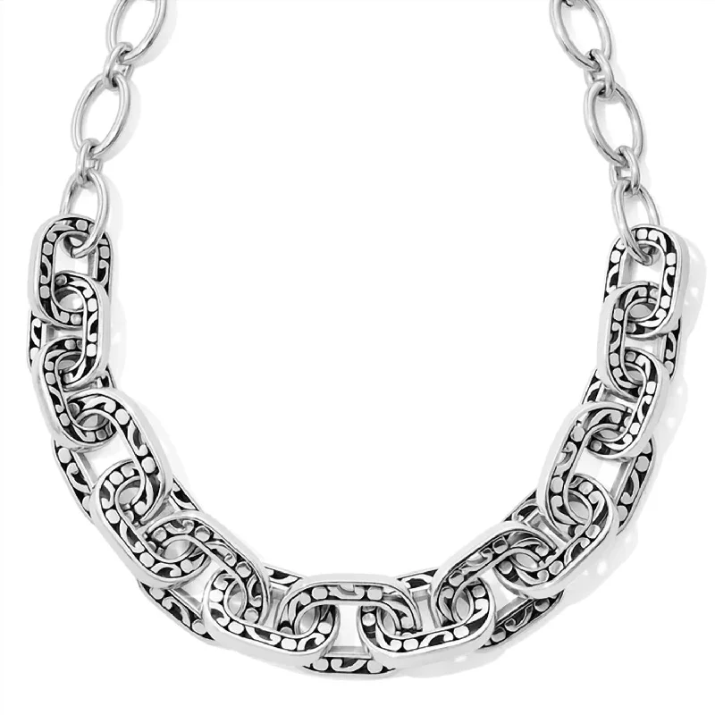 Fine diamond necklaces-Contempo Linx Necklace In Silver