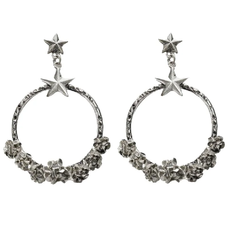 Thick hoop earrings-Coronation Circle Post Earrings