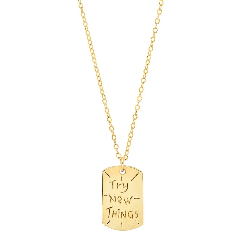 Polished bead necklaces-Women's Vermeil "resolutions We Can All Keep" Dogtags Max Necklace In Try New Things