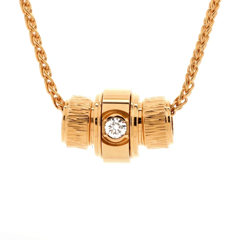 Rope knot necklaces-Possession Decor Palace Barrel Pendant Necklace 18K Rose Gold with Diamond