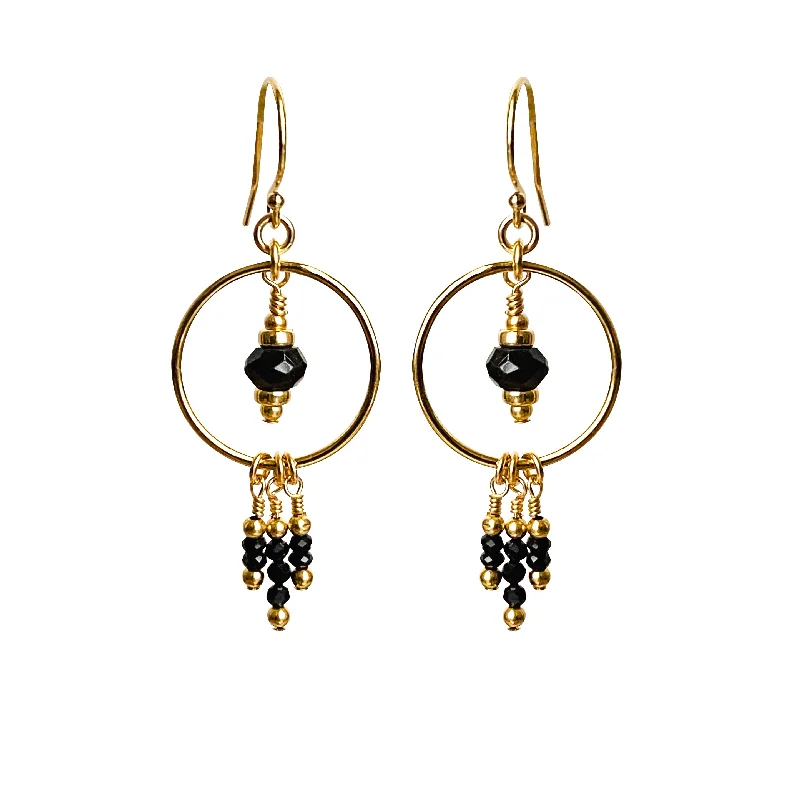 Danburite earrings-Otis Earrings ~ Black Onyx and Spinel