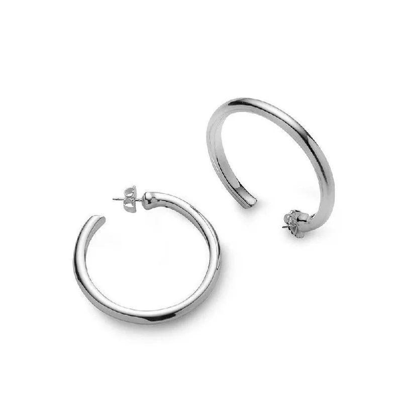 Octagon dangle earrings-Round Hoop Earrings