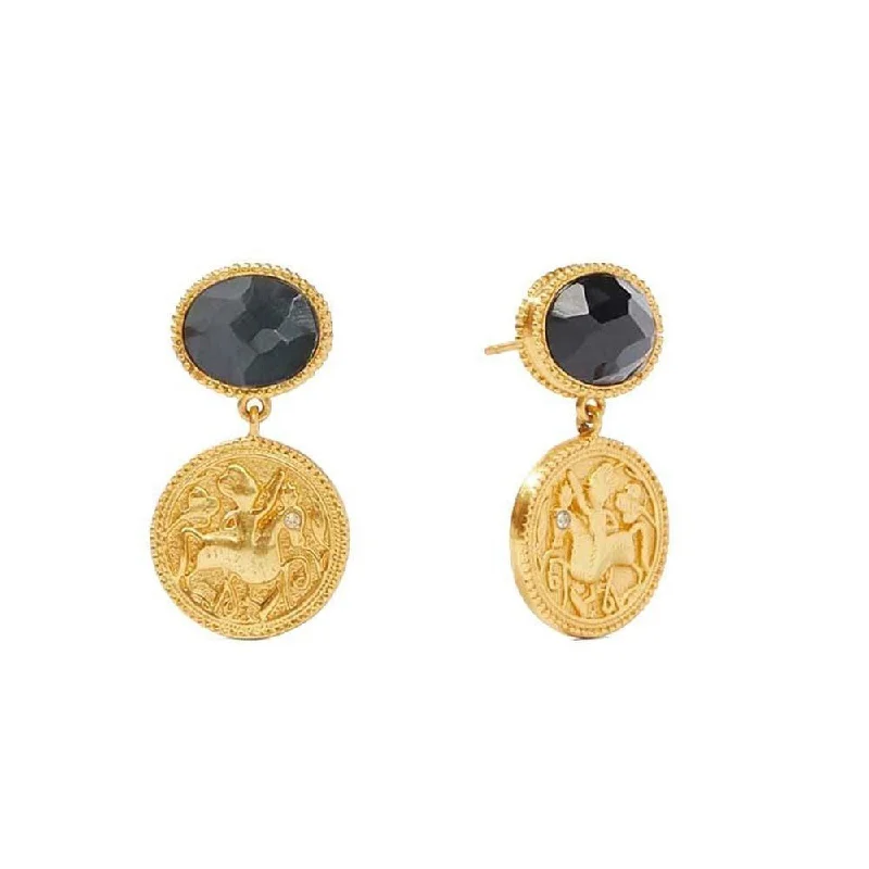 Stone strand earrings-Coin Midi Earrings