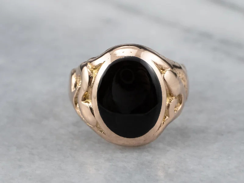 Bold cocktail rings-Sardonyx Rose Gold Snake Ring