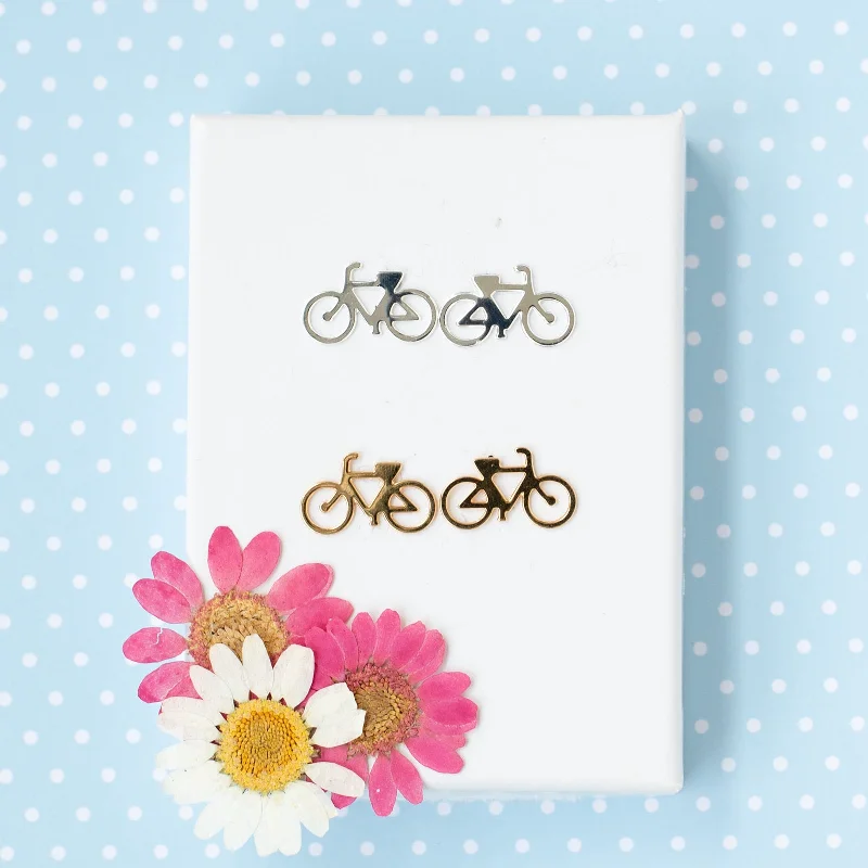 Neat bar earrings-Bike Post Earring