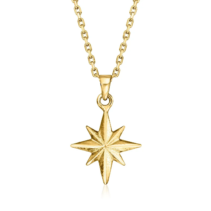 Opal healing necklaces-RS Pure by Ross-Simons 18kt Gold Vermeil North Star Pendant Necklace