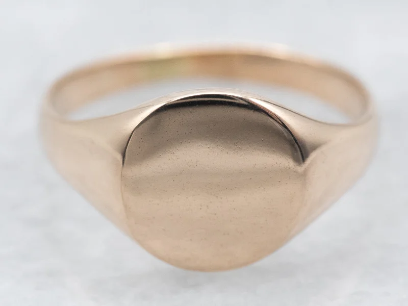 Firm gold rings-Yellow Gold Plain Signet Ring