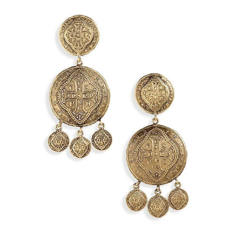 Old medallion earrings-Sevilla Maja Earrings