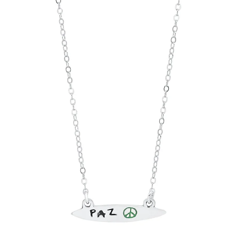 Whimsical charm necklaces-Women's Enamel Small Surfboard Necklace - Paz In Silver