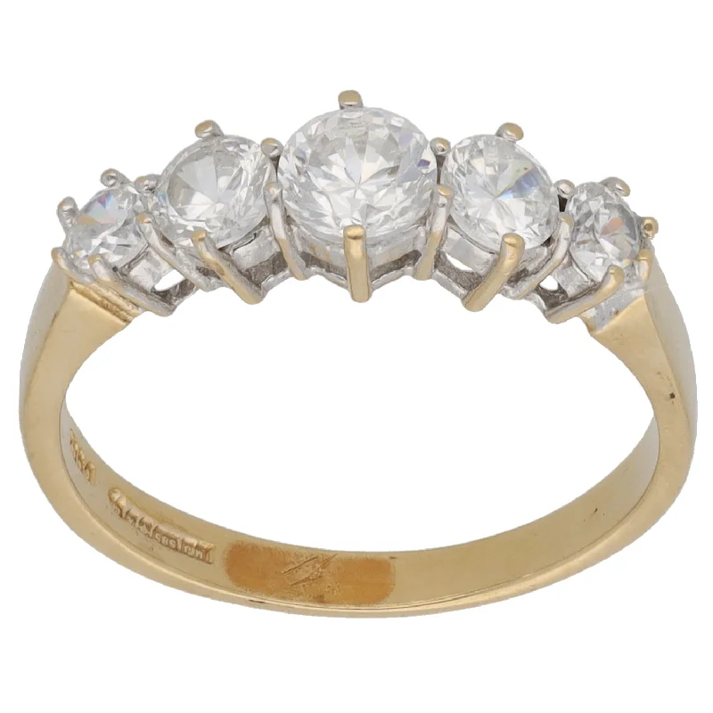 Hand-cast rings-14ct Gold Cubic Zirconia Eternity Ring Size O