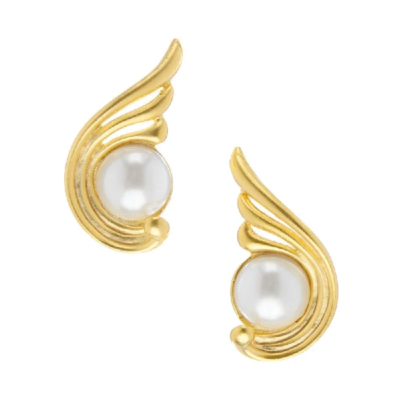 Sharp crystal earrings-Villa Artemis Pearl Studs