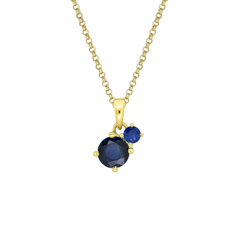 Solid link necklaces-Sapphire Dreams Toi Et Moi Necklace