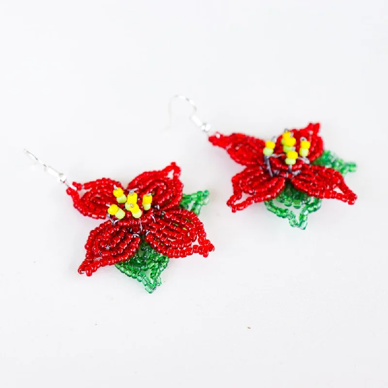 Danburite earrings-Poinsettia Earrings