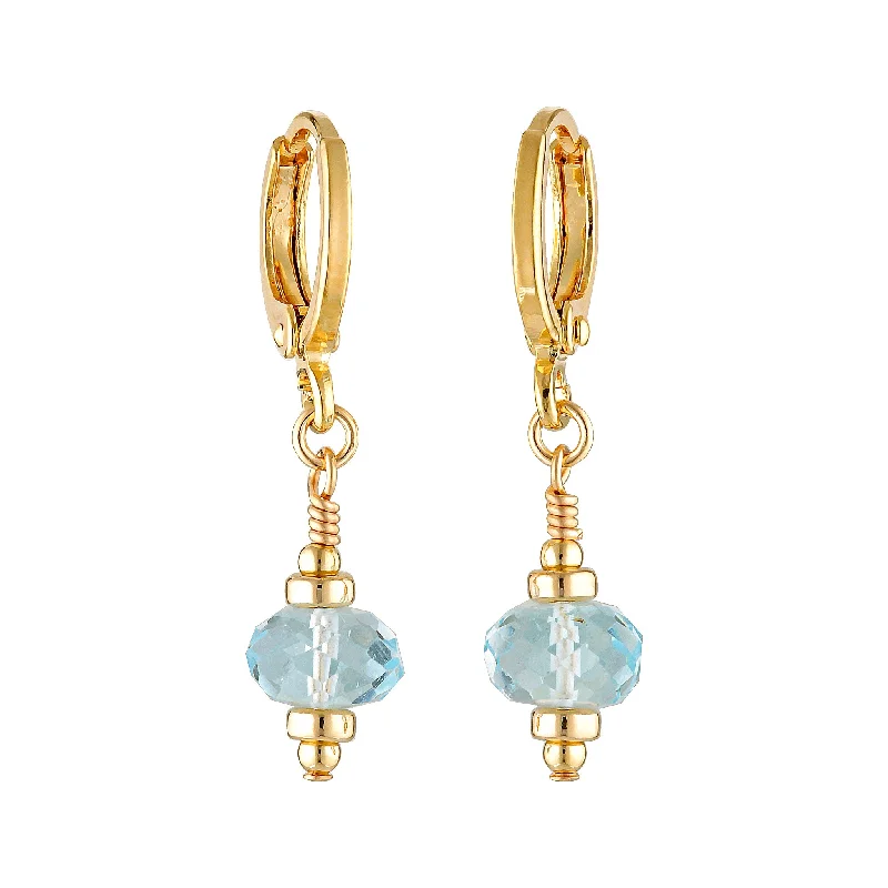 Flow shape earrings-Palma Hoop Earrings ~ Blue Topaz