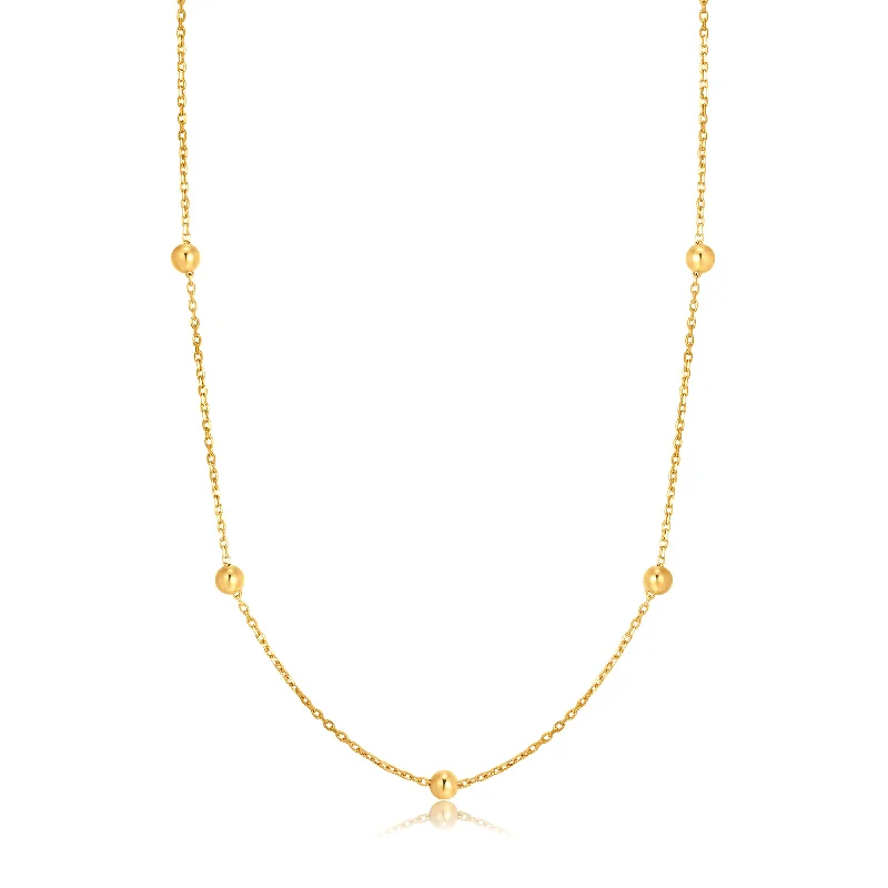 Eight-strand necklaces-14kt Gold Mixed Disc Necklace