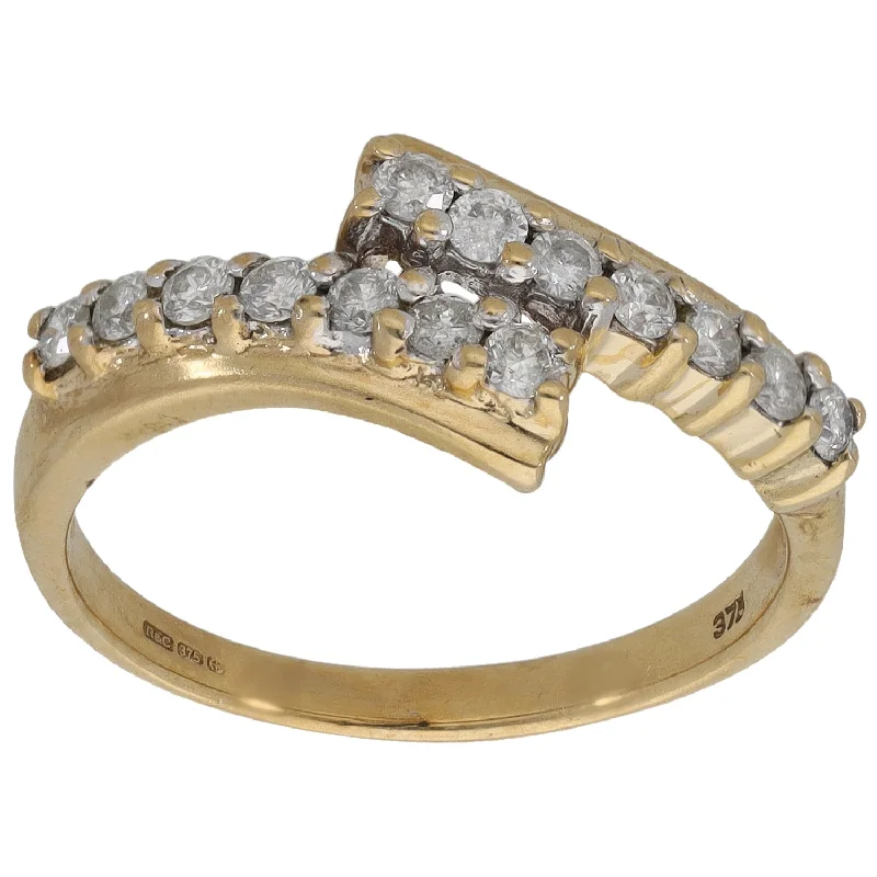 Woven motif rings-9ct Gold 0.42ct Diamond Dress/Cocktail Ring Size N