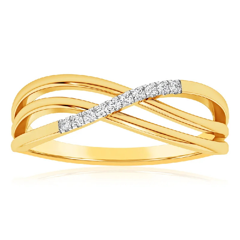 Round design rings-Luminesce Lab Grown Diamond Dress Ring in 9ct Yellow Gold