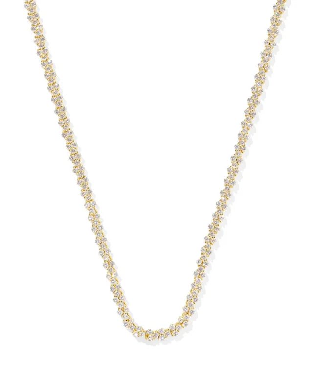 Goshenite necklaces-Emery Tennis Necklace In Gold